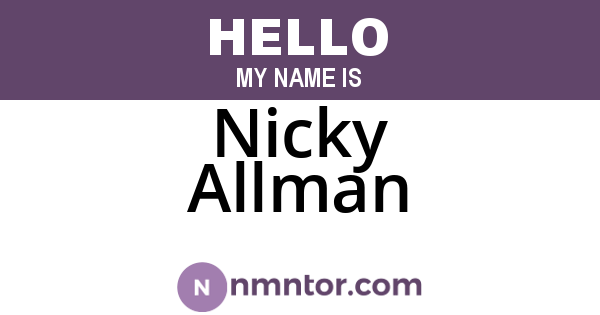 Nicky Allman