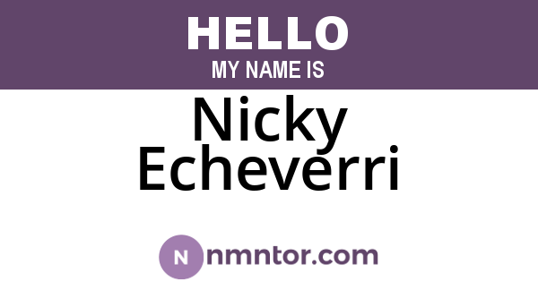 Nicky Echeverri
