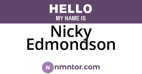 Nicky Edmondson