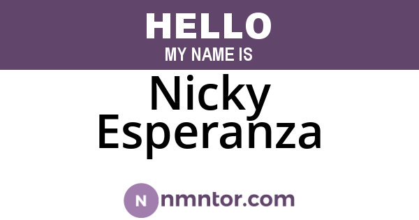 Nicky Esperanza