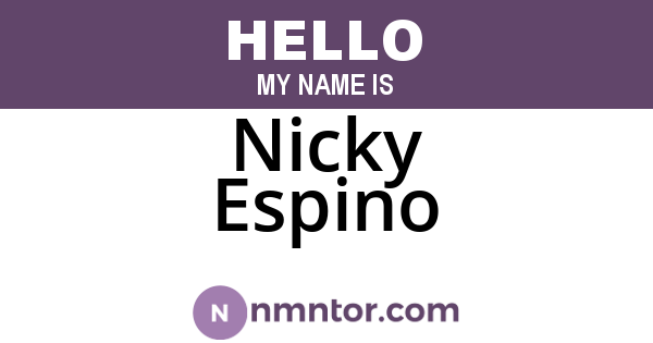 Nicky Espino