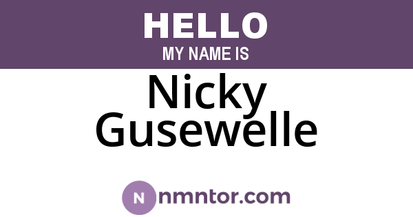 Nicky Gusewelle