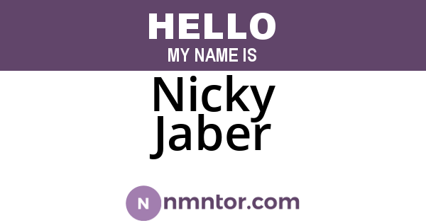 Nicky Jaber