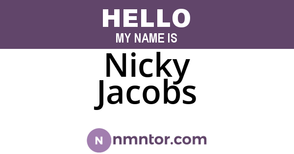 Nicky Jacobs