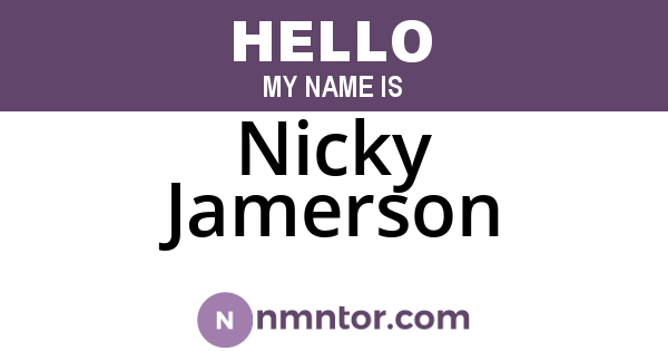Nicky Jamerson