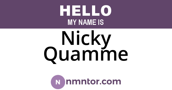 Nicky Quamme