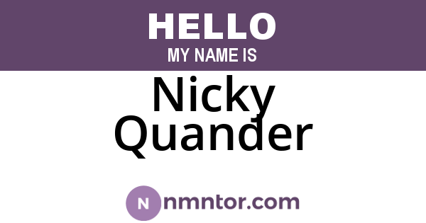 Nicky Quander