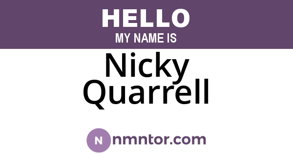 Nicky Quarrell