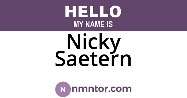 Nicky Saetern