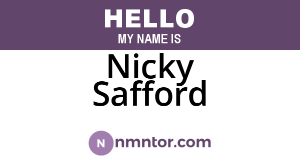 Nicky Safford