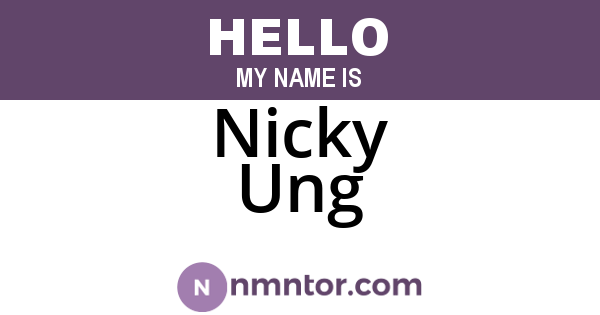 Nicky Ung