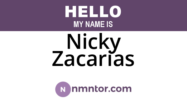 Nicky Zacarias
