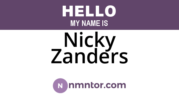 Nicky Zanders