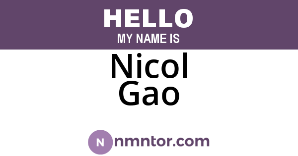 Nicol Gao