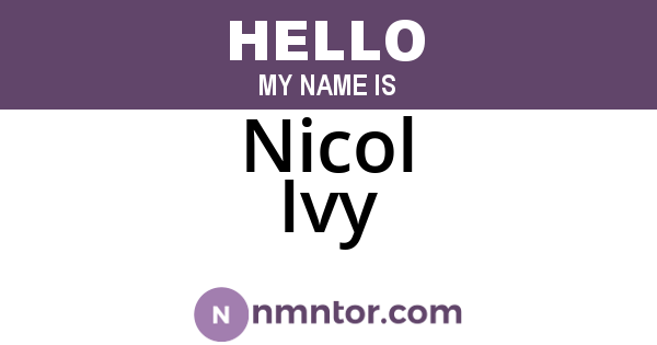 Nicol Ivy