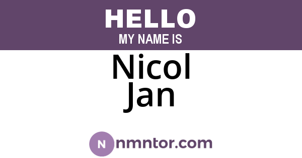 Nicol Jan