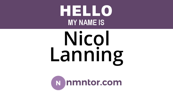 Nicol Lanning