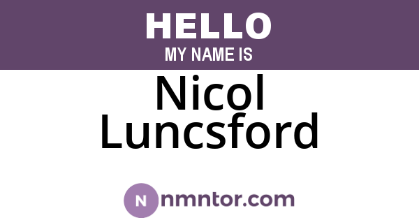 Nicol Luncsford