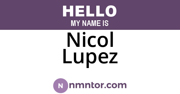 Nicol Lupez