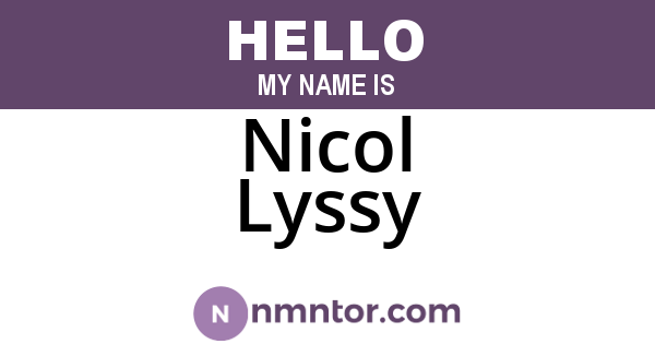 Nicol Lyssy