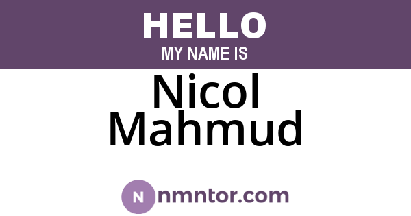 Nicol Mahmud