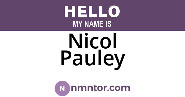 Nicol Pauley