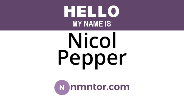 Nicol Pepper