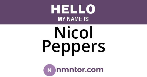 Nicol Peppers