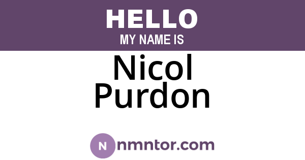 Nicol Purdon