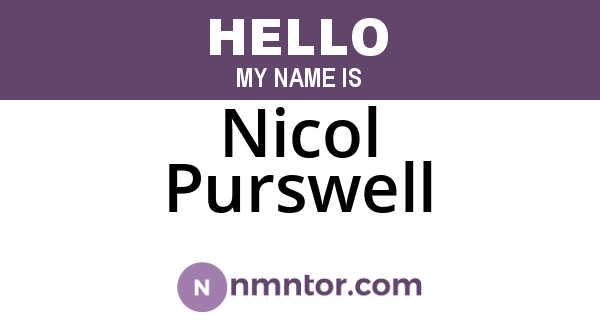 Nicol Purswell