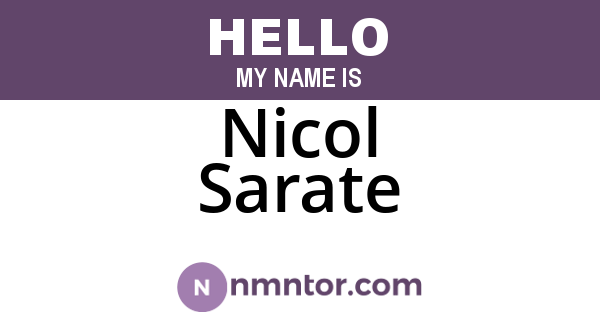 Nicol Sarate