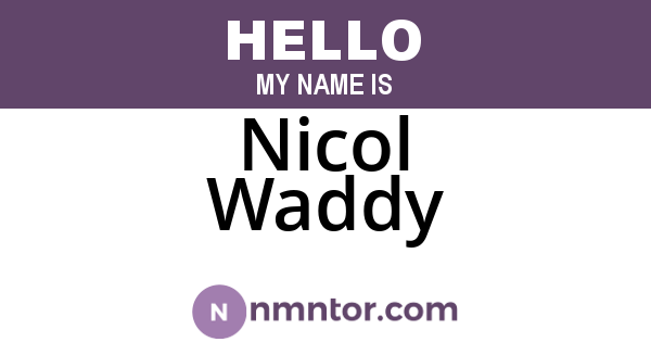 Nicol Waddy