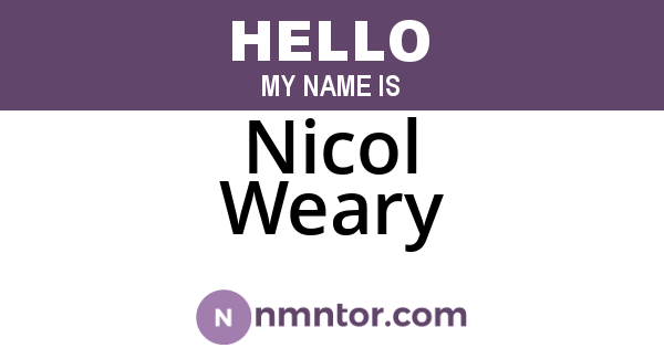 Nicol Weary