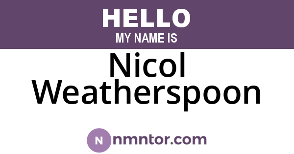 Nicol Weatherspoon