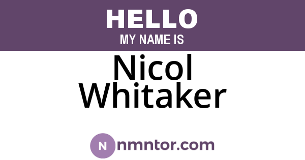 Nicol Whitaker