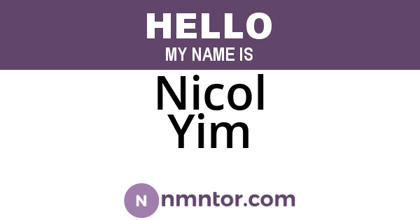 Nicol Yim
