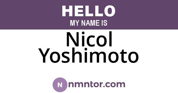 Nicol Yoshimoto