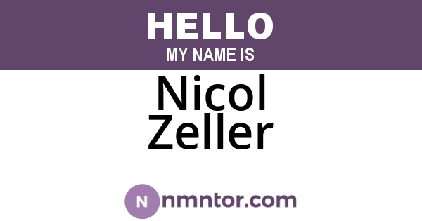 Nicol Zeller