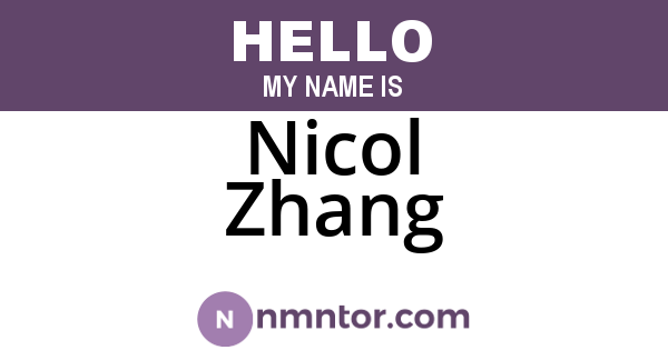 Nicol Zhang