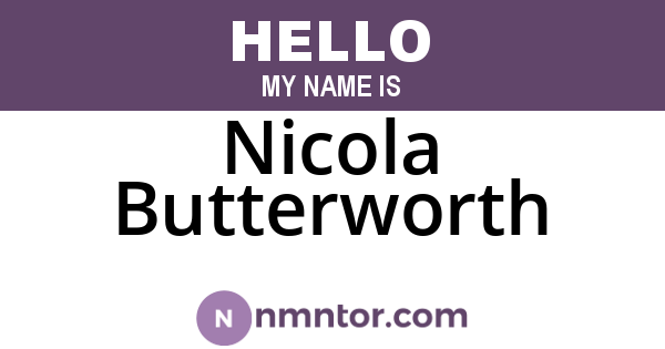 Nicola Butterworth