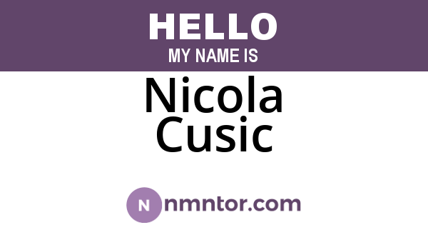 Nicola Cusic