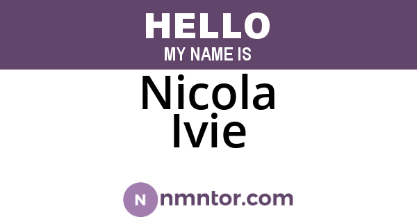 Nicola Ivie