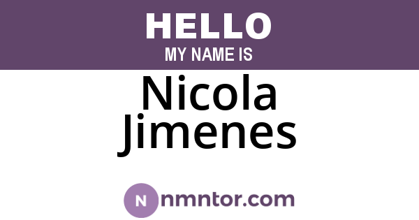 Nicola Jimenes