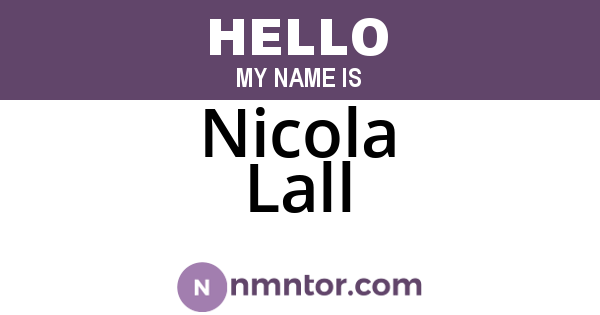Nicola Lall