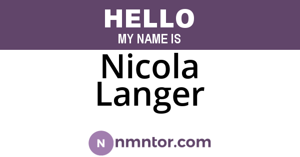 Nicola Langer