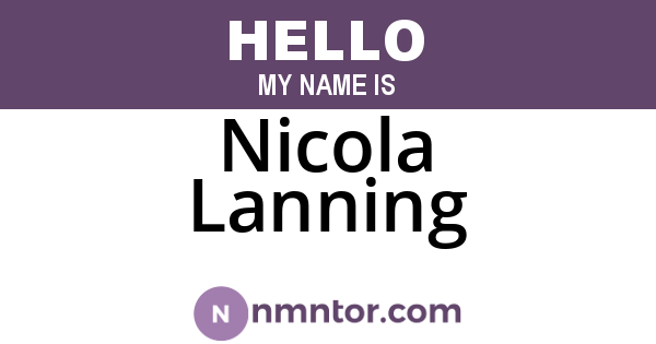 Nicola Lanning