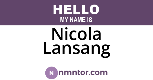 Nicola Lansang