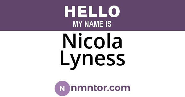 Nicola Lyness