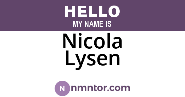 Nicola Lysen