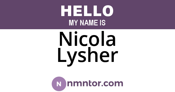 Nicola Lysher